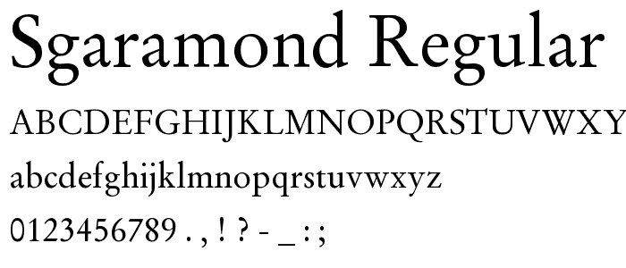 SGaramond Regular font